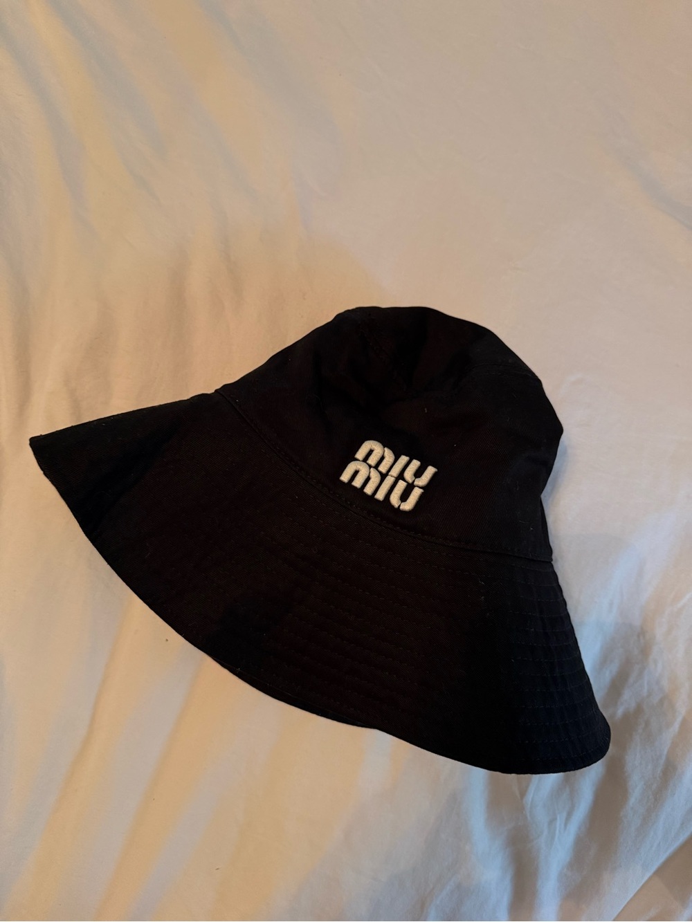 Miu Miu Black Logo Bucket Hat